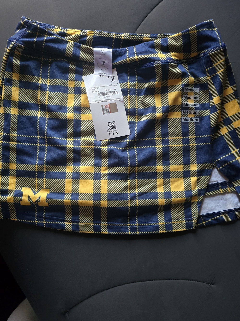 lululemon athletica Navy & Yellow Plaid Athletic Skort